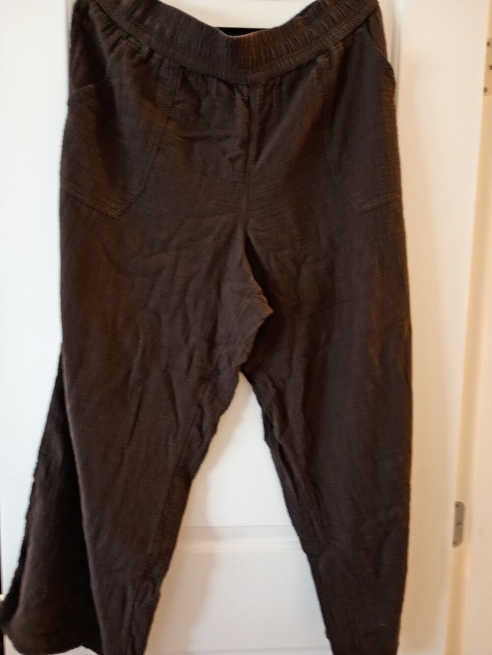 aerie Extra Wide Oversized Baggy Textured Pull-On Pants - Brown (XL)